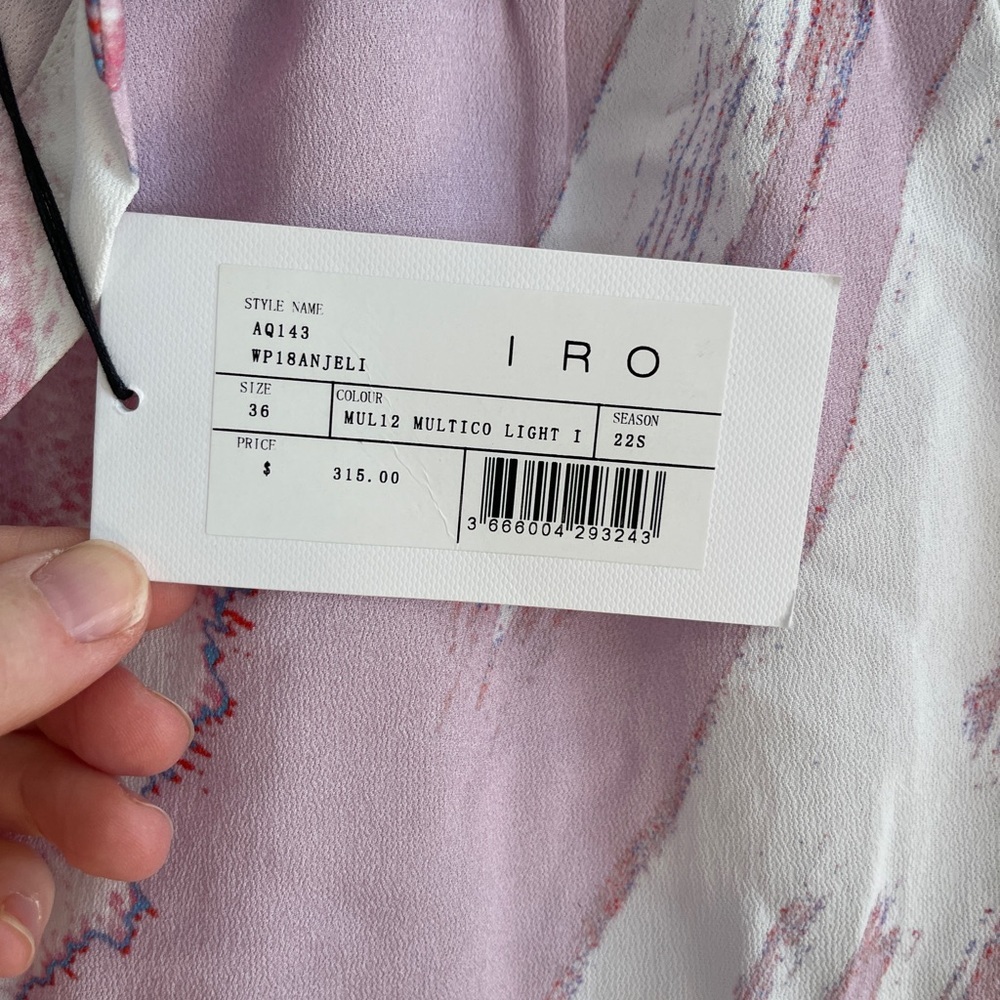 NWT Iro Anjeli Shirt Mulitcolor Light Ivory Pink - Picture 8 of 9